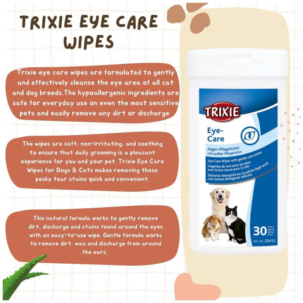 Trixie Eye Care Wipes for Dogs and Cats