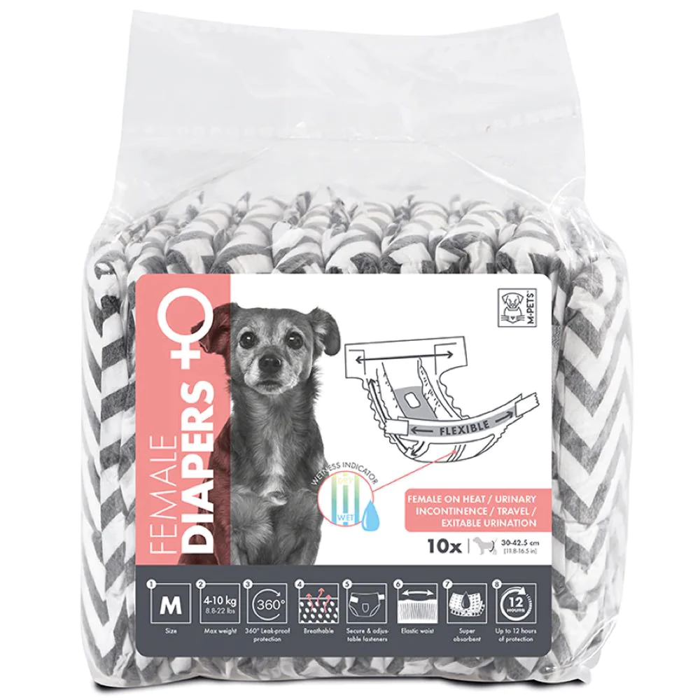 M Pets Diapers for Female Dogs (35x60cm) Dogs-Health & Wellness M Pets