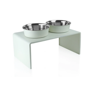 Pawpourri Metal Diner with Magnetic Bowl for Dogs and Cats (White)