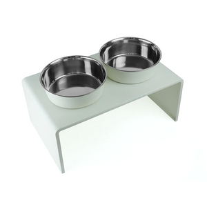 Pawpourri Metal Diner with Magnetic Bowl for Dogs and Cats (White)