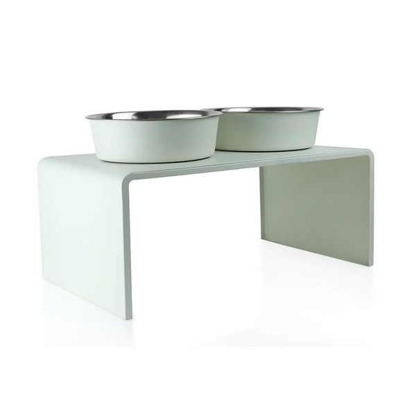Pawpourri Metal Diner with Magnetic Bowl for Dogs and Cats (White)