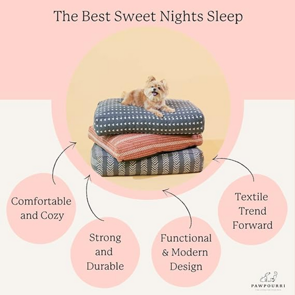 Pawpourri Ultra Soft Bolster Chevron Cuddler Bed for Dogs and Cats (Grey)