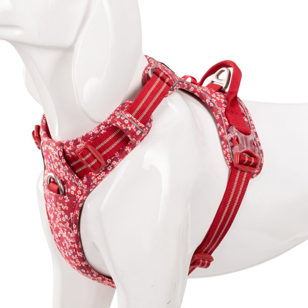Truelove Floral No Pull Pet Harness for Dogs (Poppy Red)