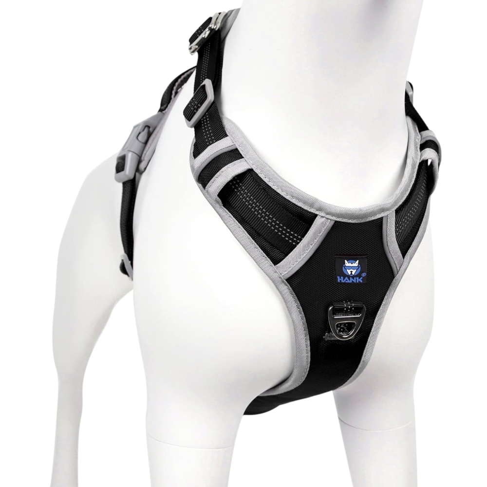 Hank 3M Reflective Harness for Puller Dogs (Grey/Black)
