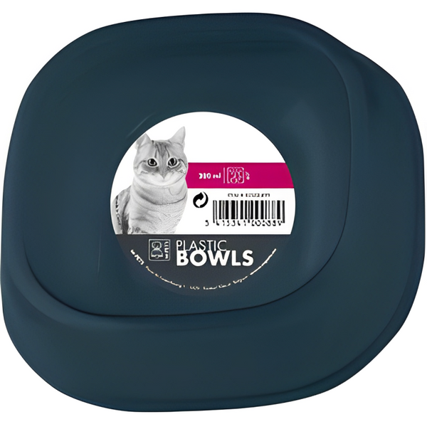 M Pets Plastic Single Bowl for Cats (Blue)