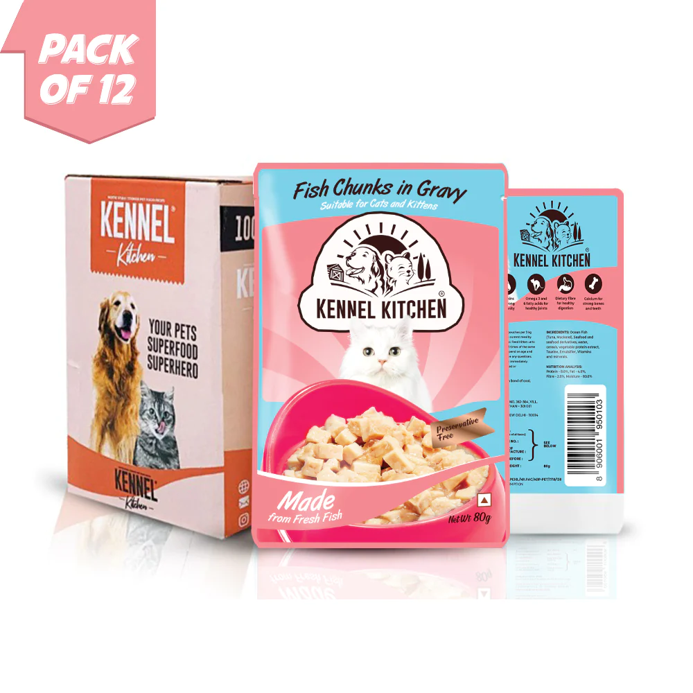 Kennel Kitchen Fish Chunks in Gravy Kitten and Adult Cat Wet Food (All Life Stage)