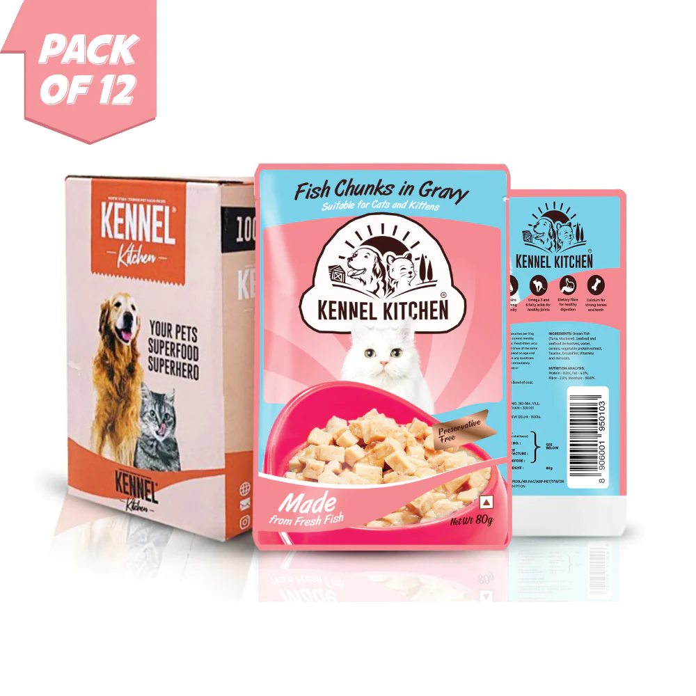 Kennel Kitchen Fish Gravy All Life Stage Wet Food, Scoopy Lavender Natural Brown Sand Cat Litter Combo Exclusive Combo Exclusive Combo