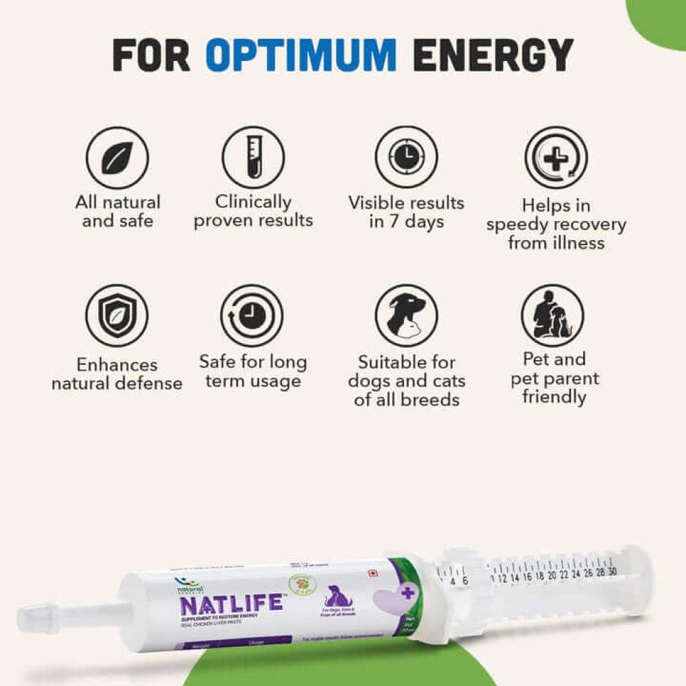 Natural Remedies Natlife Energy & Immunity Supplement Paste for Dogs and Cats Both-Health & Wellness Natural Remedies