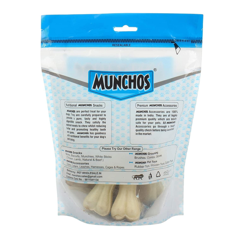 Munchos Premium Calcium Rawhide Chewy Bone Dog Treats
