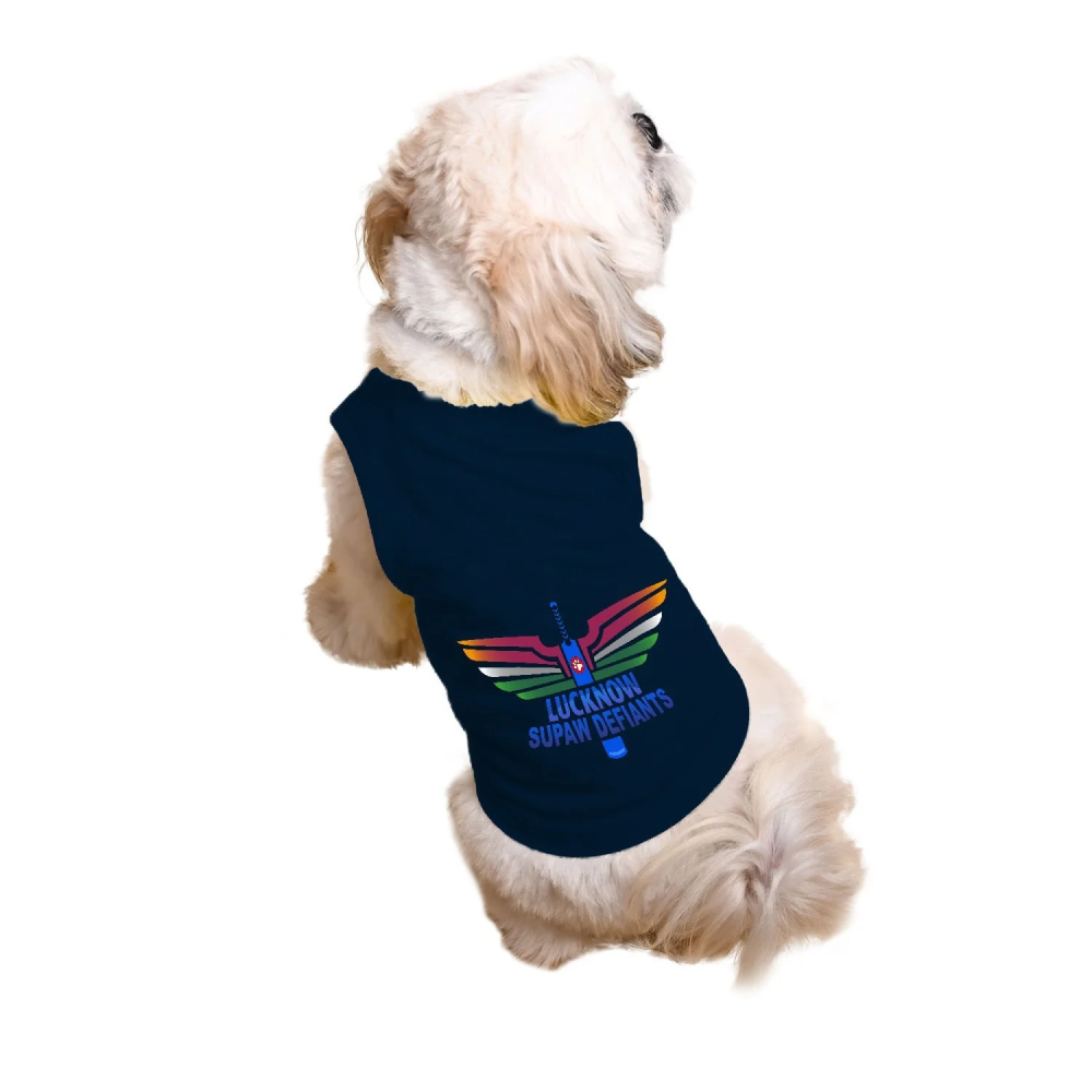 Ruse IPL "Lucknow Supaw Defiants" Printed Tank Jersey for Dogs (Navy Blue)