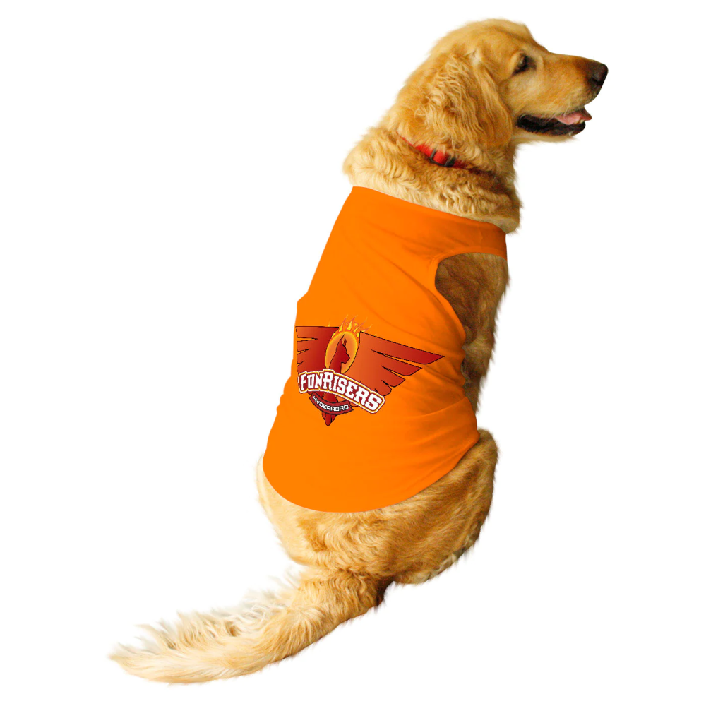 Ruse IPL "Funrisers Hyderabad" Printed Tank Jersey for Dogs (Orange)
