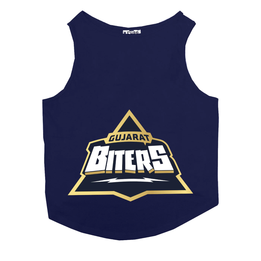 Ruse IPL "Gujarat Biters" Printed Tank Jersey for Cats (Navy Blue)
