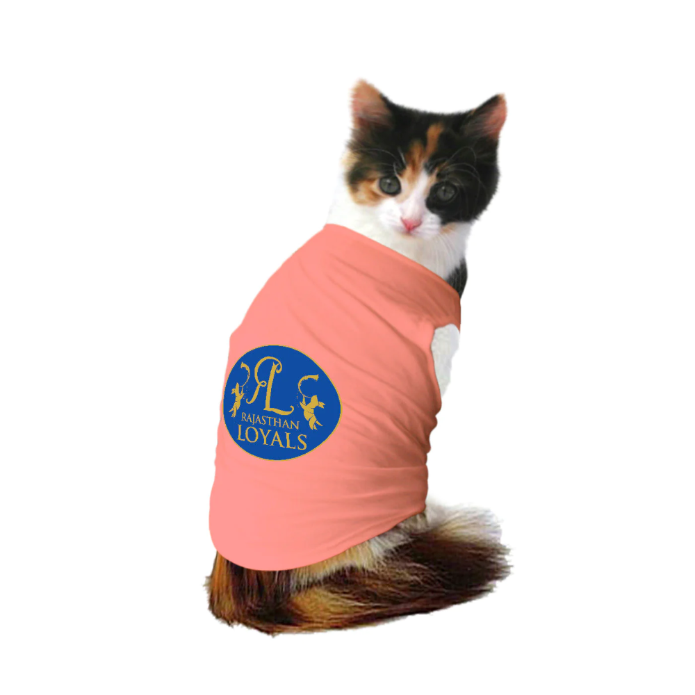 Ruse IPL "Rajasthan Loyals" Printed Tank Jersey for Cats (Salmon)