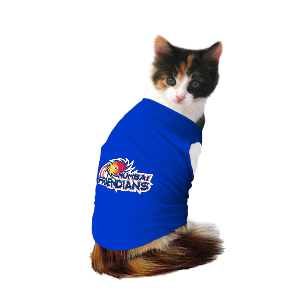 Ruse IPL "Mumbai Friendians" Printed Tank Jersey for Cats (Royal Blue)