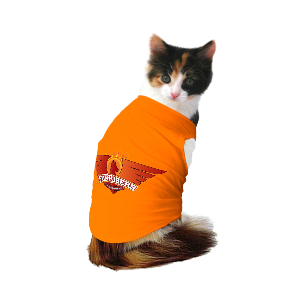 Ruse IPL "Funrisers Hyderabad" Printed Tank Jersey for Cats (Orange)