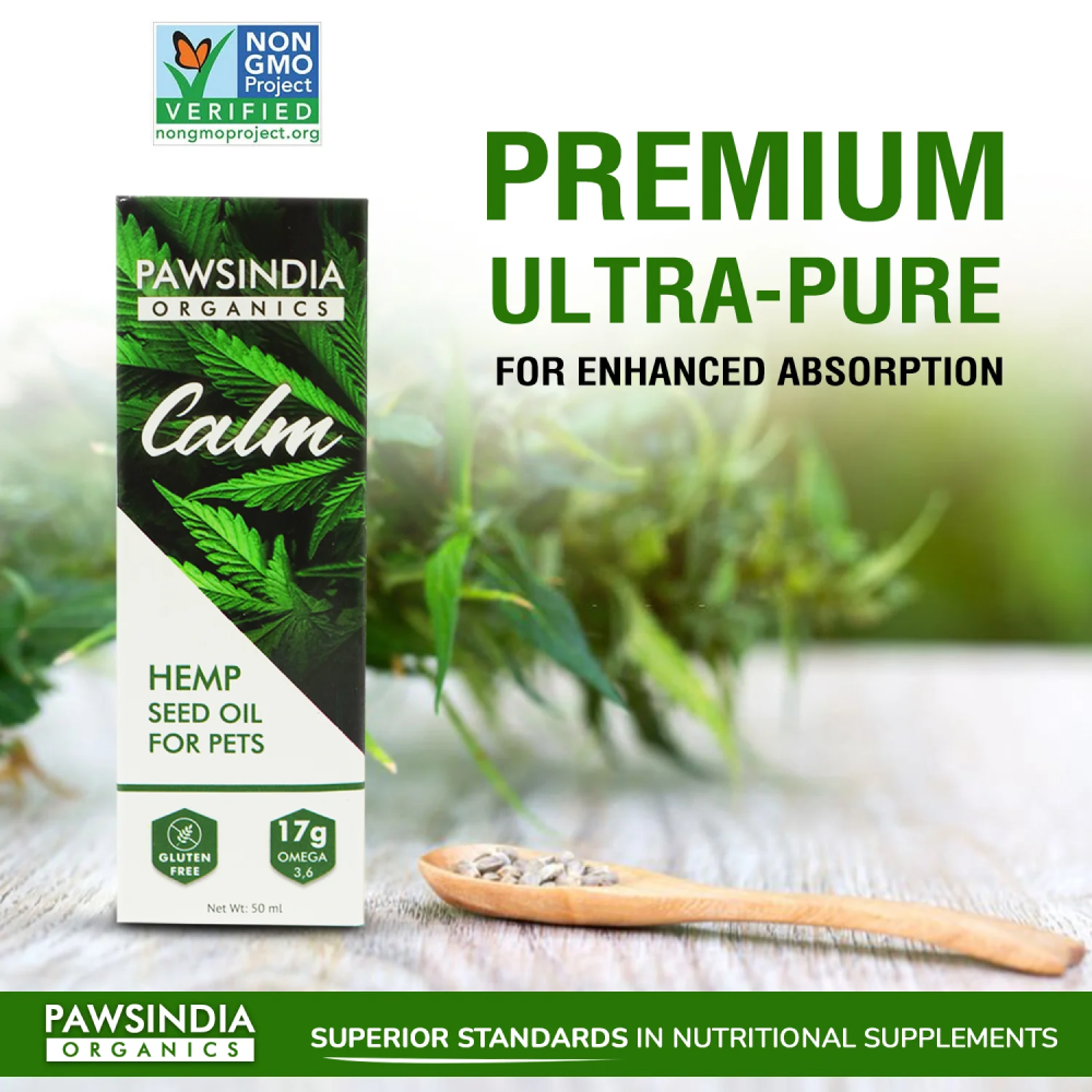 Pawsindia Calm Hemp Seed Oil for Dogs and Cats