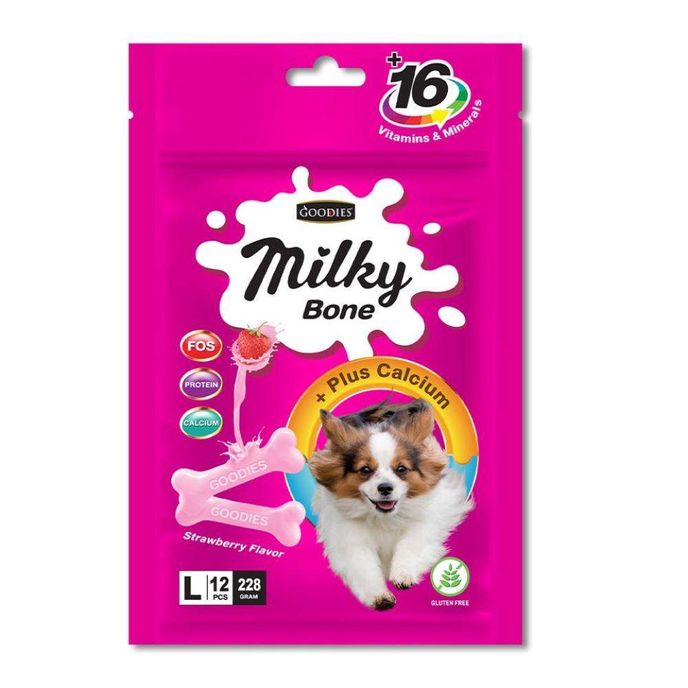 Goodies Milky Bone Strawberry Dog Treats