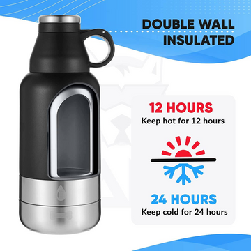 Hank Insulated 32oz Travel Water Bottle for Dogs