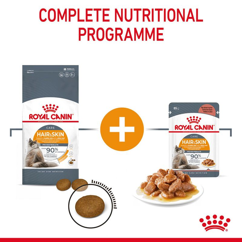 Royal Canin Instinctive Gravy Wet Food and Hair & Skin Care Adult Gravy Cat Wet Food Combo