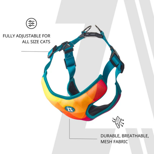 Zoomiez Adjustable Solar Printed Soft Mesh Harness for Cats