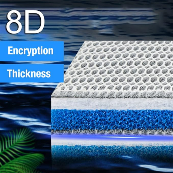 QPets 8 Layer High Density Reusable Aquarium Filter for Fish