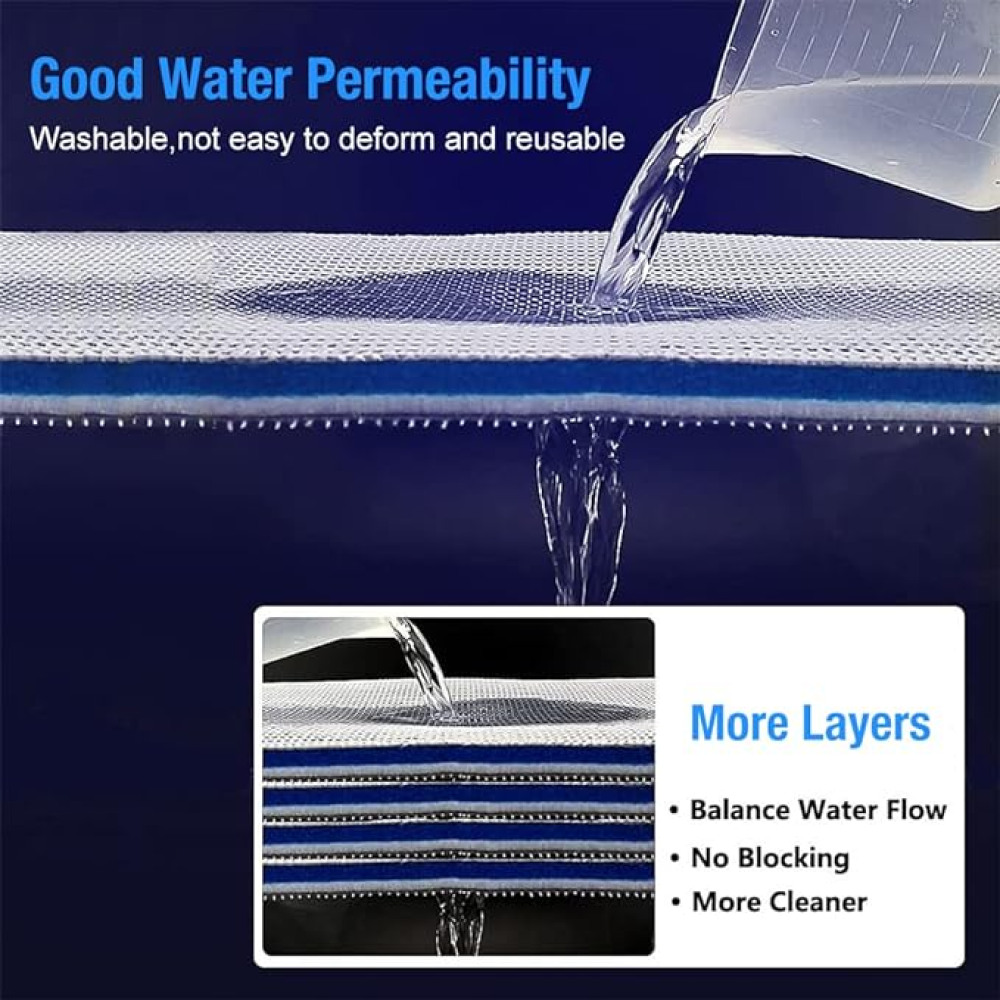 Qpets 8 Layer High Density Reusable Aquarium Filter for Fish