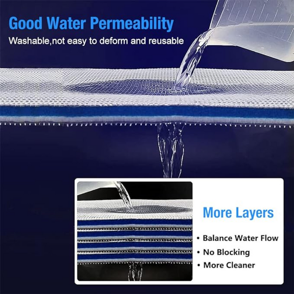 QPets 8 Layer High Density Reusable Aquarium Filter for Fish
