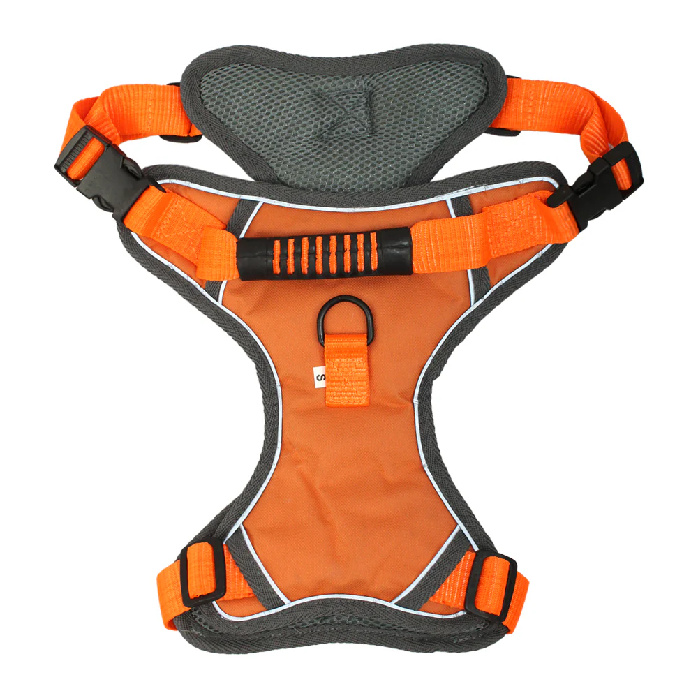 Pawpourri Adjustable Reflective Padded Harness for Dogs (Orange)