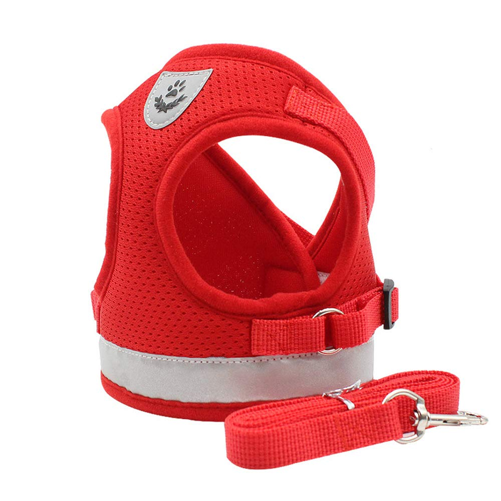 Q Pets Reflective Mesh Vest Harness with Leash for Dogs (Red)