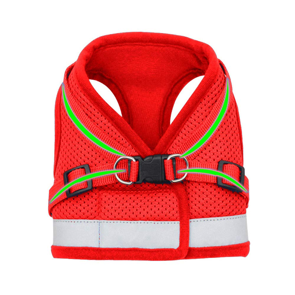 Q Pets Reflective Mesh Vest Harness with Leash for Dogs (Red)