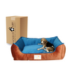 House of Furry Turkish Velvet Bolster Pet Bed Ginni Dogs and Cats (Multicolor) Both-Bedding, Mats & Travel Supplies House of Furry Dropship S