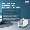 Savic Nestor Jumbo Toilet Home for Cats (Nordic Green) Litter Supplies Savic Dropship
