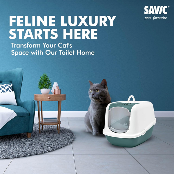 Savic Nestor Jumbo Toilet Home for Cats (Nordic Green)