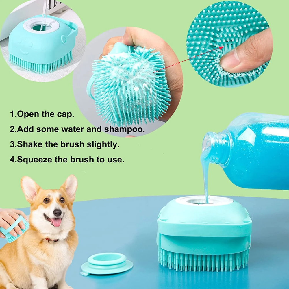 Chullbull Soft Silicon Bath Brush for Dogs and Cats (Blue/Pink) Both-Grooming Supplies Chullbull Dropship