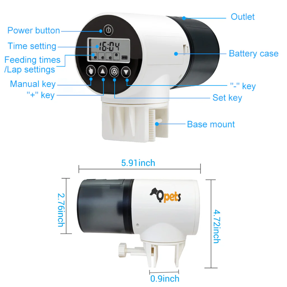 QPets Automatic Aquarium Feeder for Fish Fish Q pets