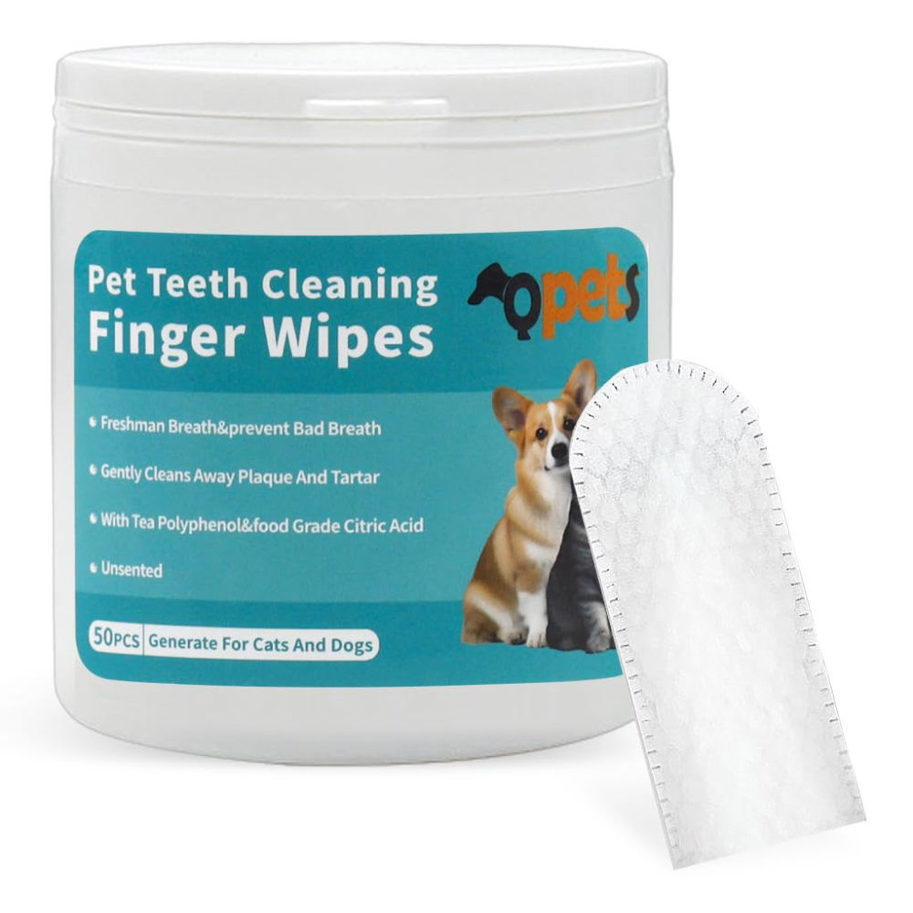 Qpets Finger Cot Teeth Cleaning Wipes for Dogs and Cats