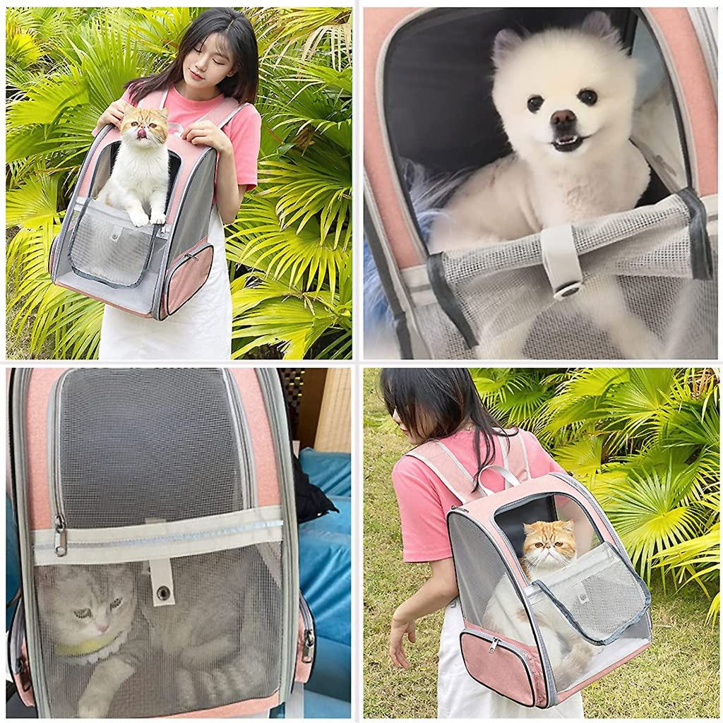 Q Pets Expandable Backpack for Dogs and Cats (Pink)