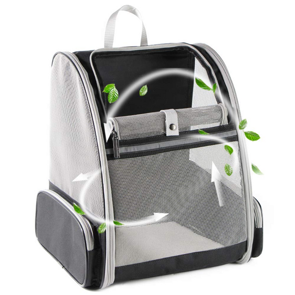 QPets Expandable Backpack for Dogs and Cats (Grey)