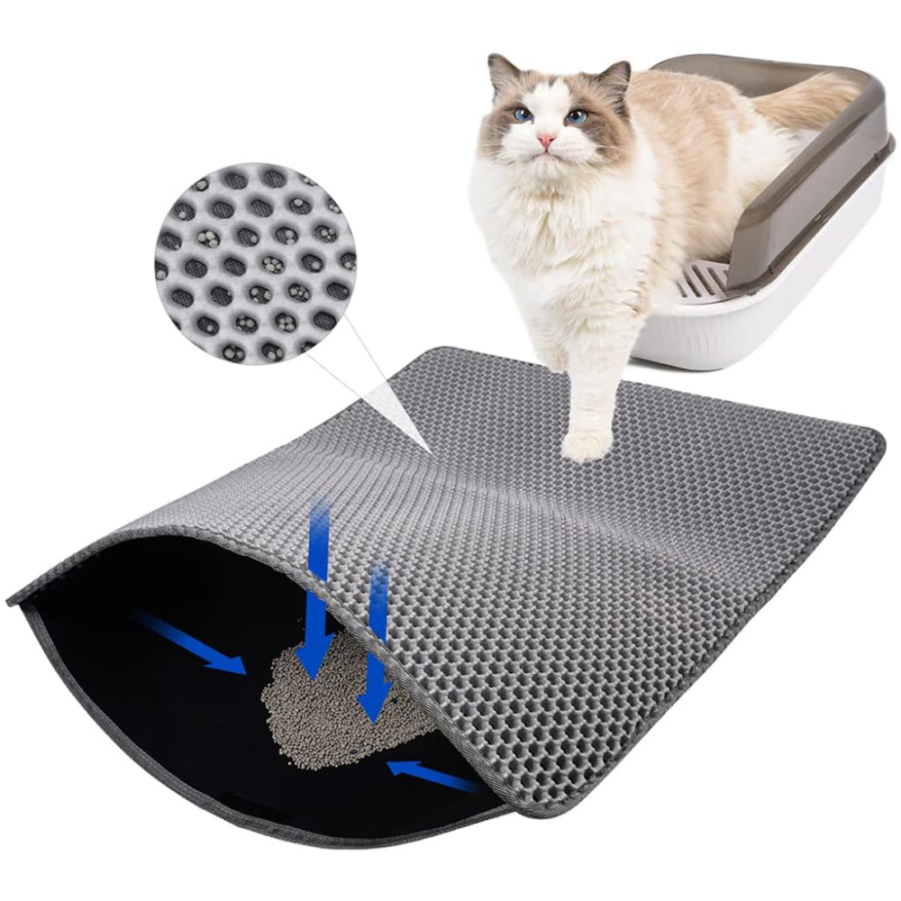 Q Pets Double Layer Litter Mat for Cat (Grey)