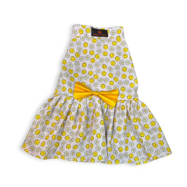 Pawgypets Smiley O Clock Dress for Dogs (Lavender)