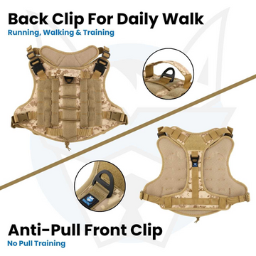 Hank No Pull Strong Front Metal Buckle Harness for Dogs (Military Brown)