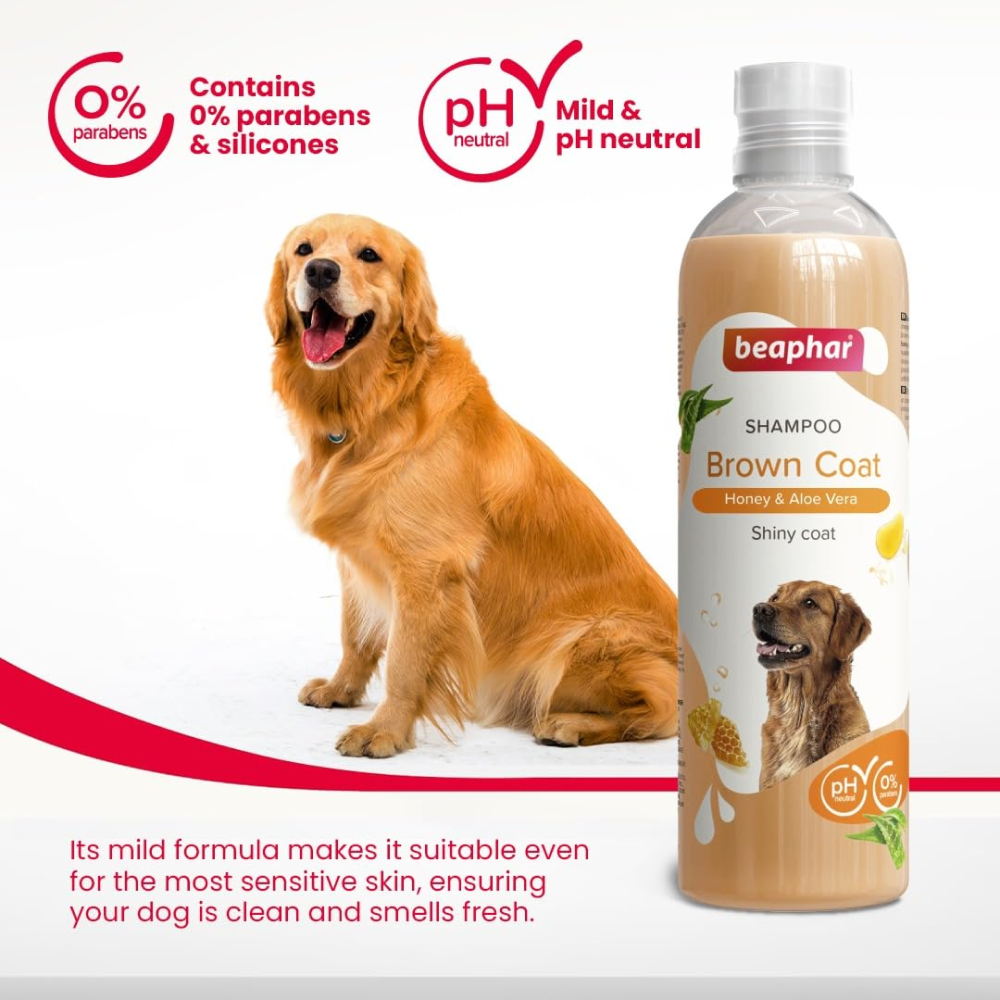 Beaphar Honey & Aloe Vera Herbal Brown Coat Dog Shampoo