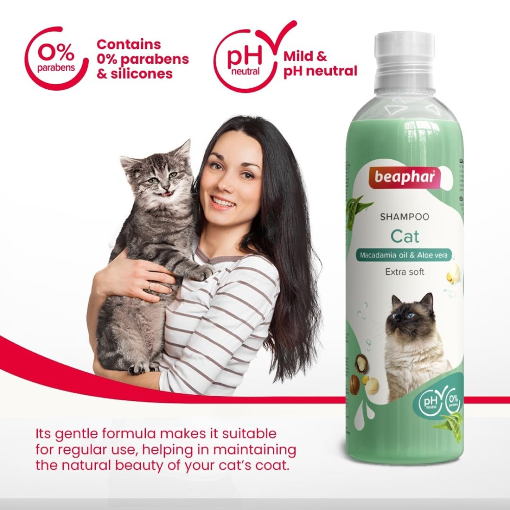 Beaphar Macadamia Oil & Aloe Vera Dryness & Itch Relief Shampoo for Cats Cats-Grooming Supplies Beaphar