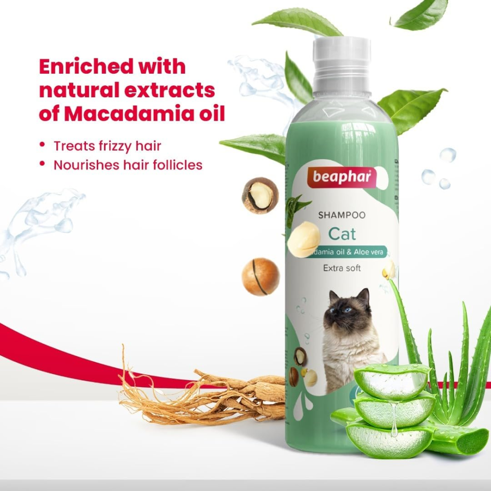 Beaphar Macadamia Oil & Aloe Vera Dryness & Itch Relief Shampoo for Cats