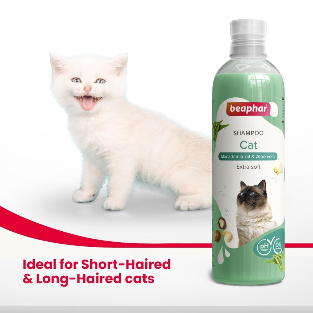 Beaphar Macadamia Oil & Aloe Vera Dryness & Itch Relief Shampoo for Cats Cats-Grooming Supplies Beaphar