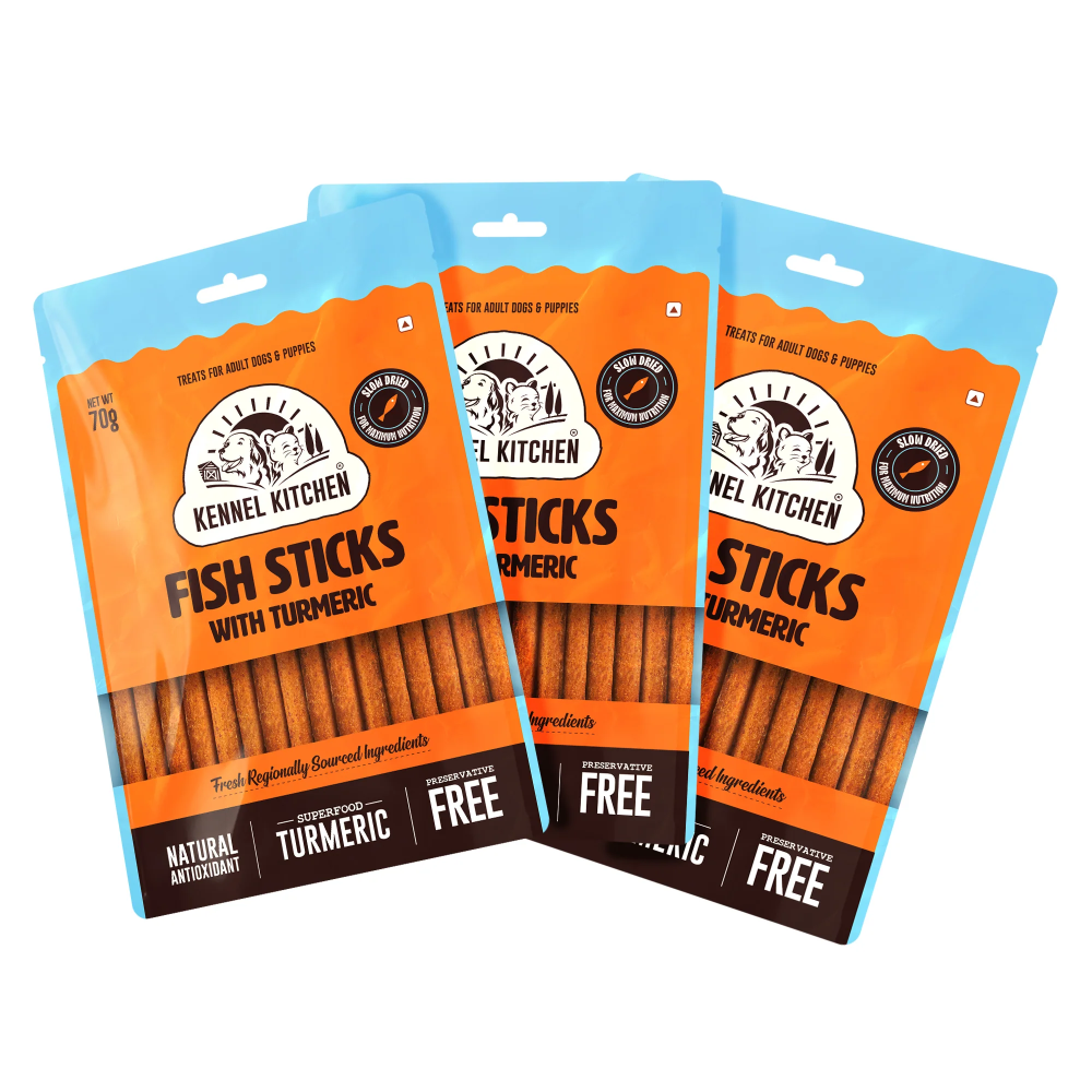 Kennel Kitchen Fish Sticks with Turmeric Dog Treats