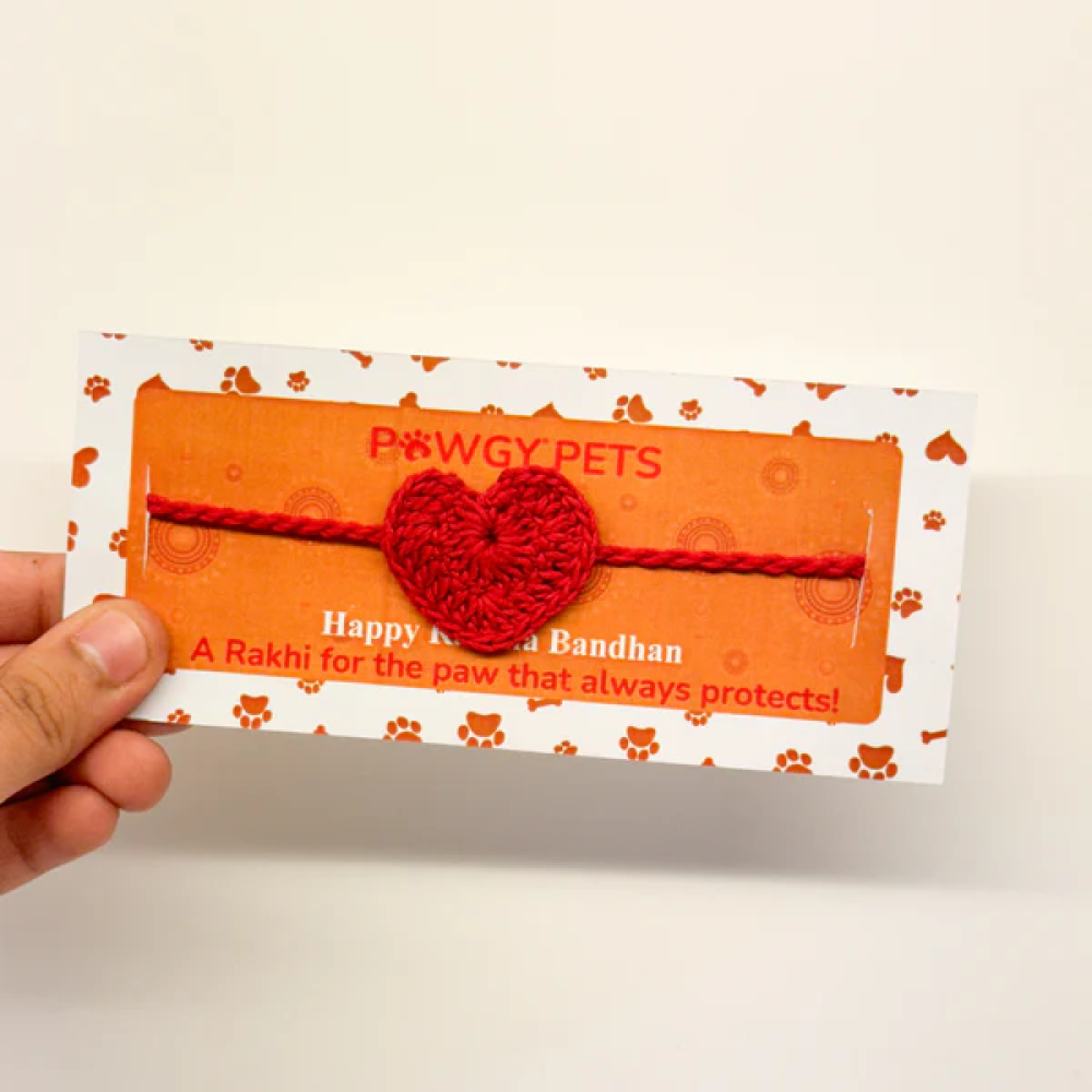 Raksha Bandhan Heart Crochet for Dogs & Cats by Pawgypets Both-Clothing & Accessories Pawgypets Dropship One Size