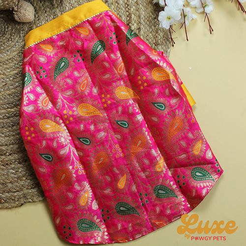 Pawgypets Luxe Barcade Kurta for Dogs and Cats (Pink)
