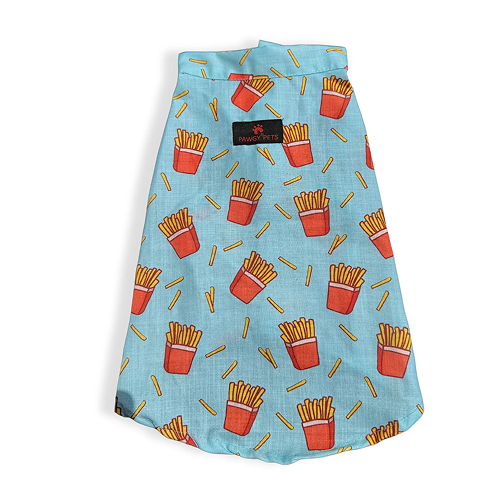 Pawgypets Fries Over Guys Sando for Cats (Blue) Cats-Clothing & Accessories Pawgypets Dropship XXS