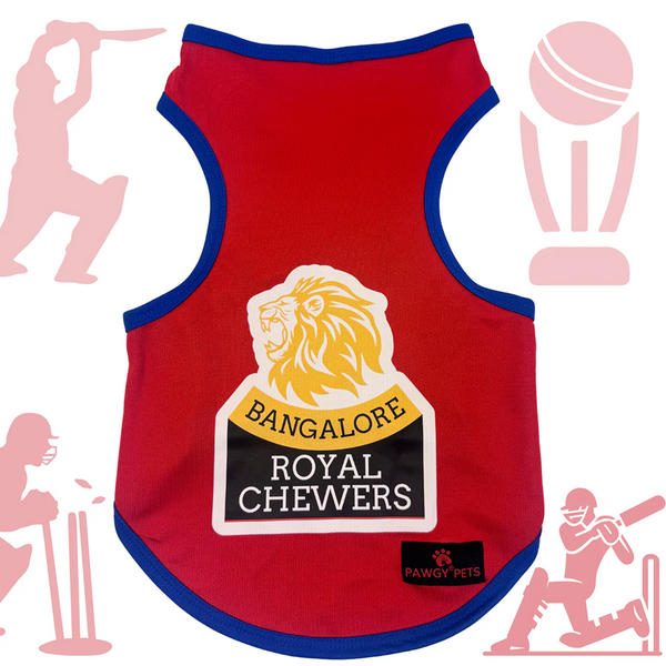 Bangalore Royal Chewers ipl Jersey for Dogs and Cats | Indian Pet League